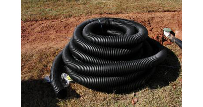 Corrugated Drain Pipe for use in a French Drain