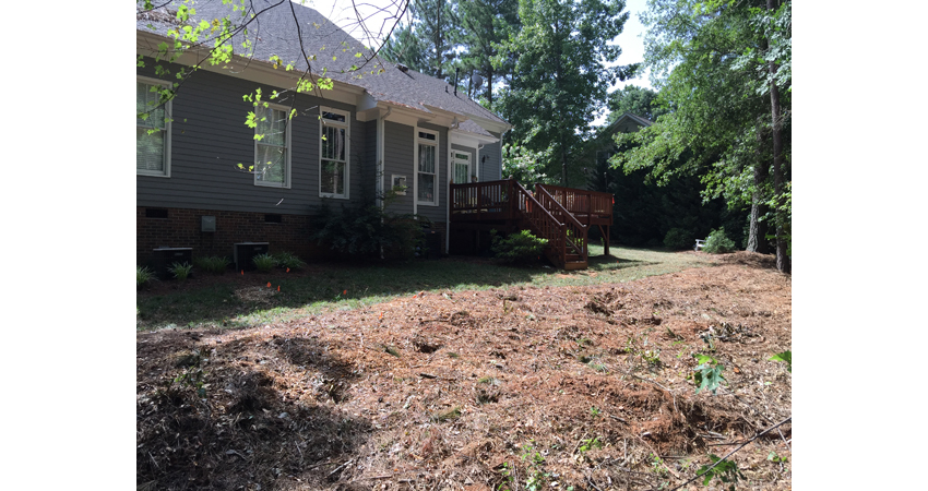 Lake Wylie Backyard deck and patio before