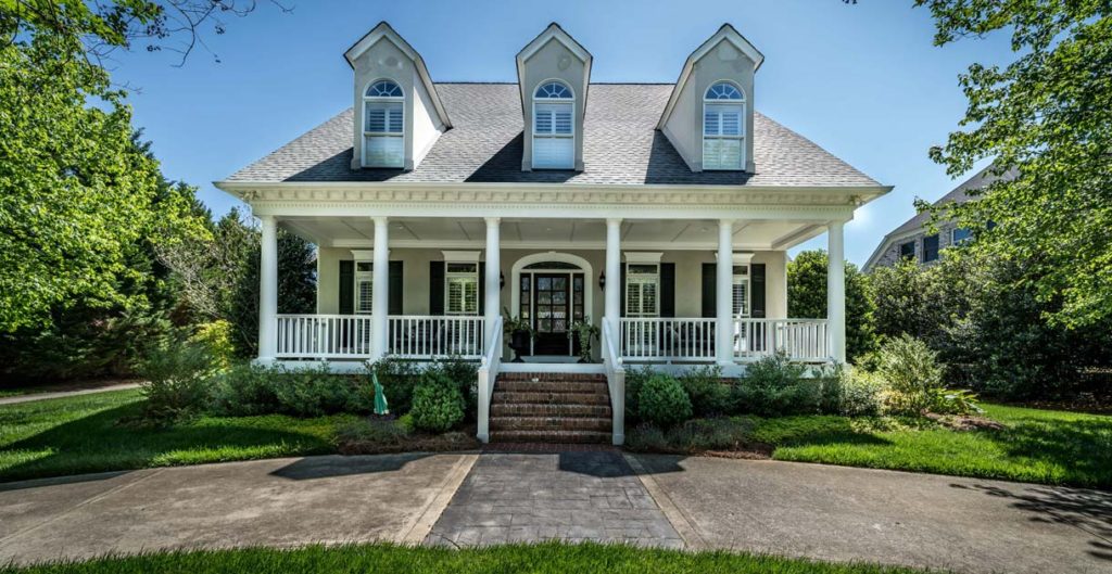 Landscape Design of Front Yard of Charlotte Home with a porch