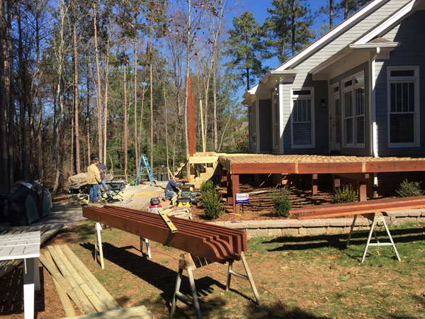 Deck and pergola being built as phase 2