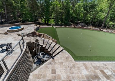 Putting Green, Stonework, Paver Patio, Stairs as part of Outdoor Living experience