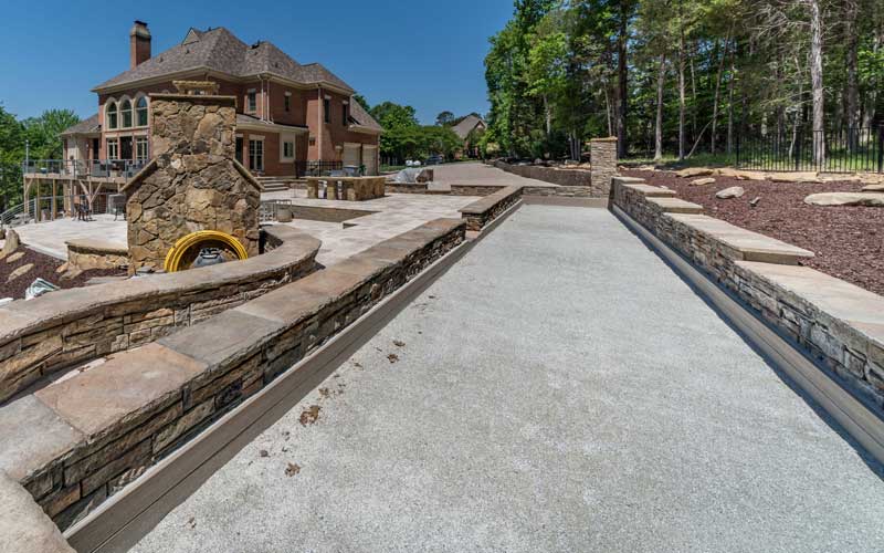 Bocce Court installed by Benton Outdoor Living in a Charlotte Area Home