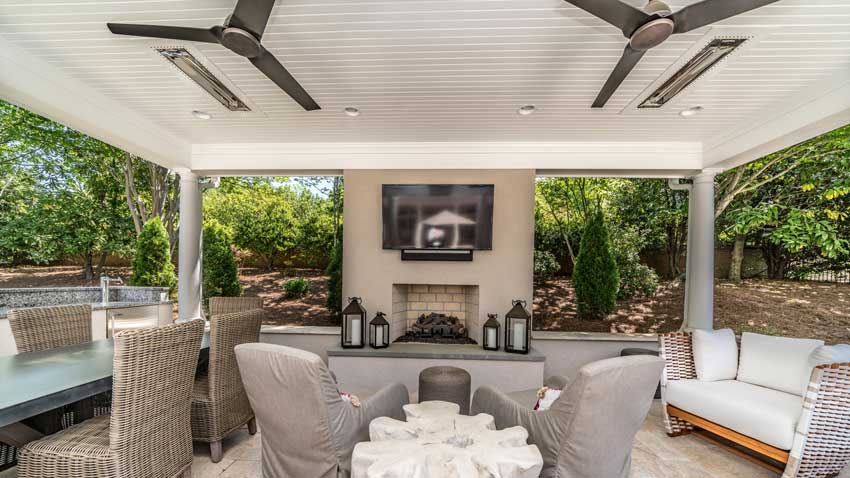 Add a Roof to Your Space to Provide shade in summer and protect from weather in the winter
