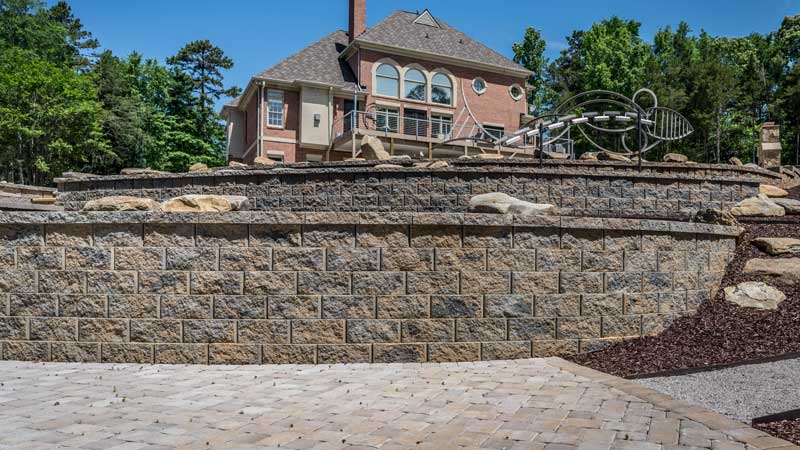 Terrace with retention walls and create a flat area for a patio