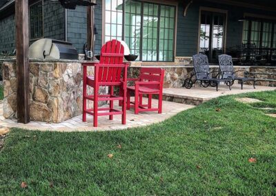 Lake Norman Backyard with grill island and patio by Benton Outdoor Living