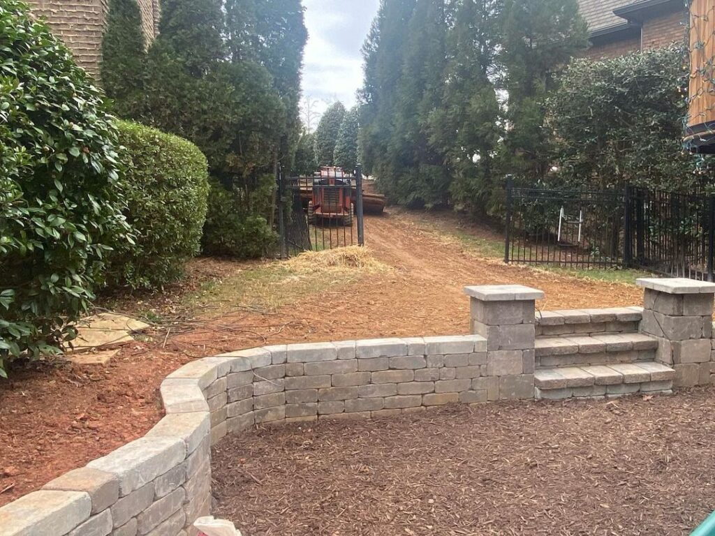 concrete block retaining wall