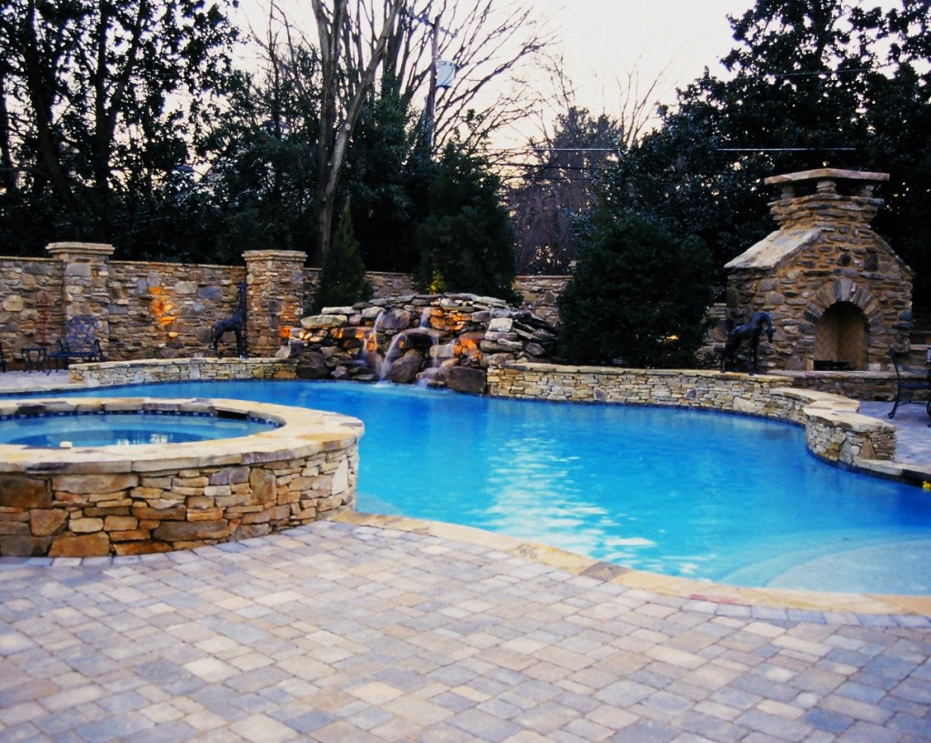 Paver pool deck